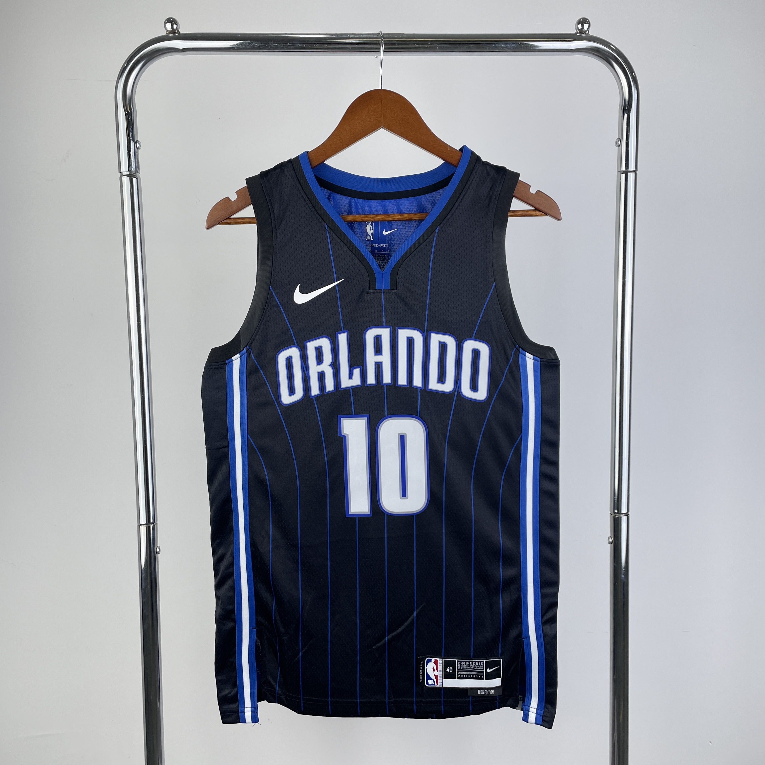 Men Orlando Magic #10 Bol Bol Black Stripe Season Nike 2023 NBA Jersey